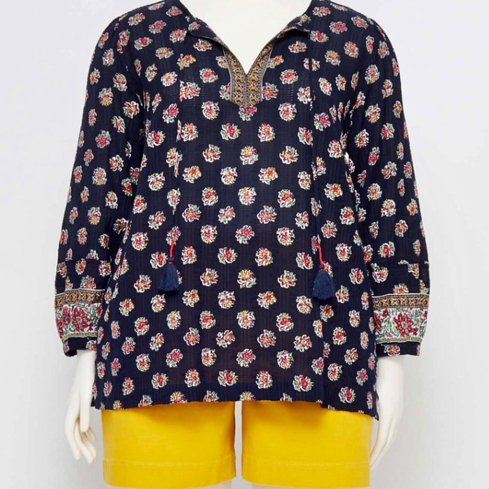 LOFT Plus Split Neck Blouse